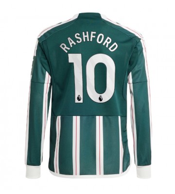 Manchester United Marcus Rashford #10 Replika Udebanetrøje 2023-24 Langærmet